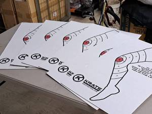 lot 31 image: Lot of (6) Krate Tactical Leg theme Cardboard Targets