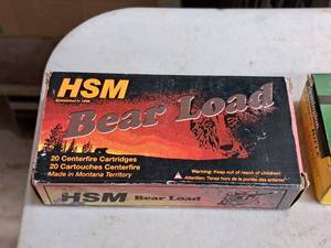 lot 107 image: Lot of (1 Box) HSM Bear Load 45-70 GOVT 430gr Centerfire Cartridges 20-count ( 20 total items )