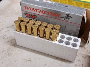 lot 109 image: Lot of (1 Box) Winchester Super X Cowboy Action Lead Flat Nose 45-70 GOVT 405gr Cartridges 14-count ( 14 total items )