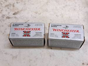 lot 125 image: Lot of (2 Boxes) Winchester Super X 22 Winchester Magnum Full Metal Jacket Cartridges 50-count ( 100 total items )