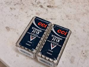 lot 141 image: Lot of (2 Boxes) CCI Stinger Varmint 22 LR 32gr Copper Plated Hollow Point Cartridges 50-count ( 100 total items )