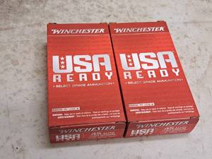 lot 160 image: Lot of (2 Boxes) Winchester USA Ready 45 AUTO 230gr Flat Nose FMJ Cartridges 50-count ( 100 total items )