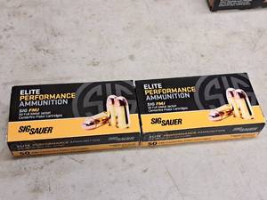 lot 162 image: Lot of (2 Boxes) Sig Sauer 45 AUTO 230gr Full Metal Jacket Centerfire Pistol Cartridges 50-count ( 100 total items )