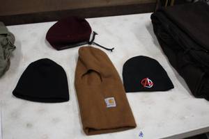 lot 373 image: Assorted Head Gear - (1) Face Mask, (2) Stocking Caps, (1) Beret