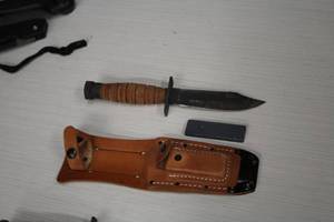 lot 389 image: Survival Knife with Sheath and Sharpening Stone