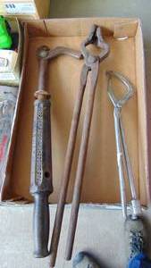 lot 20 image: Nail Puller, Blacksmith Gropers, and Misc