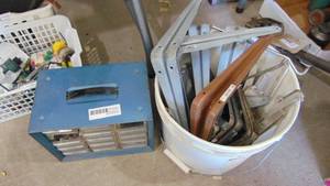 lot 161 image: Lot of Various Shelf Brackets and Drawer Unit with Stuff
