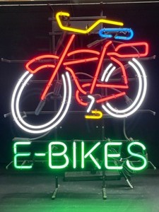 lot 44 image: E-Bikes, Custom neon with red bike