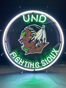 lot 67 image: UND Fighting Sioux, North Dakota, neon