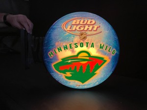 lot 69 image: MN Wild, NHL, Bud Light pub light