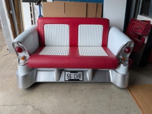 lot 7 image: 56 Chevy couch, fiberglass car body
