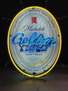 lot 116 image: Michelob Golden Light Draft oval neon
