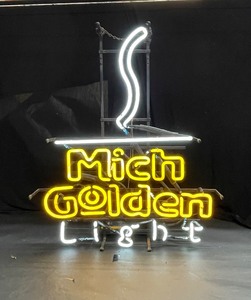 lot 120 image: Mich Golden Light, yellow and white neon
