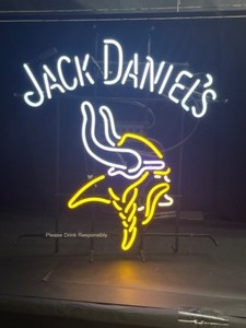 lot 10 image: Jack Daniels, MN Vikings NFL neon