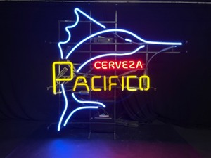 lot 41 image: Pacifico Cerveza with sailfish, neon