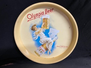 lot 132 image: Capital Brewing Co., Olympia Beer, tray with bottle riding goddess