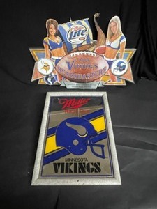 lot 141 image: Miller Lite Vikings mirror and cheerleaders with Viking Longship