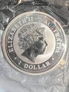 2001 AUSTRALIAN KOOKABURRA 1 TROY OZ .999 FINE SILVER BU