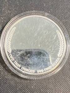 2 TROY OZ .999 FINE SILVER WHITE TAILED DEER ROUND IN AIRTITE