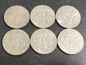 6 US 40% SILVER KENNEDY HALF DOLLARS