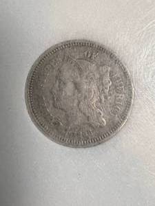 1866 US 3 CENT NICKEL SLABBED