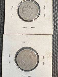 2 US LIBERTY V NICKELS 1903 1905