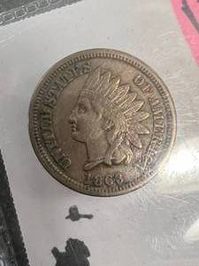 1863 US INDIAN HEAD CENT XF40