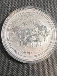 1 TROY OZ .999 FINE SILVER 2015 YEAR OF THE GOAT ROUND IN AIRTITE