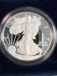 2012 PROOF AMERICAN SILVER EAGLE IN ORIGINAL MINT PACKAGING