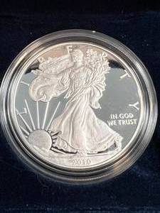 2010 PROOF AMERICAN SILVER EAGLE IN ORIGINAL MINT PACKAGING