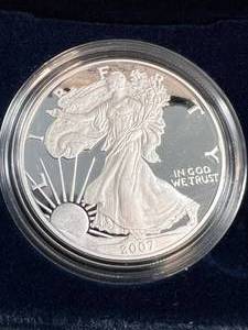 2007 PROOF AMERICAN SILVER EAGLE IN ORIGINAL MINT PACKAGING