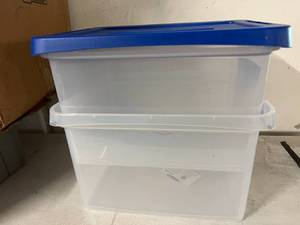 lot 22 image: 4 LetterLegal File Plastic Banker Boxes