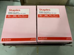 lot 26 image: 5000 Sheets of Pink Pastel Copy Paper 8.5 x 11