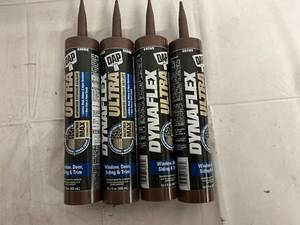 lot 39 image: 4 Bottles of Brown Dynaflex Ultra Window, Door, Siding and Trim