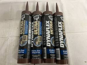 lot 40 image: 4 Bottles of Brown Dynaflex Ultra Window, Door, Siding and Trim