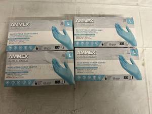 lot 63 image: 400 Blue Nitrile Exam Gloves - Large