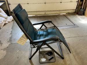 lot 156 image: Blue and Gray Timber Ridge Lounging Lawn Chair