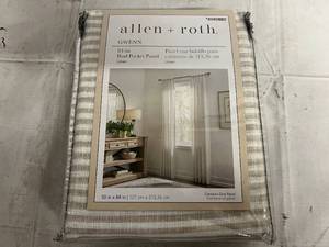 lot 84 image: Allen and Roth 84in Light Filtering Curtain - Linen Gwenn