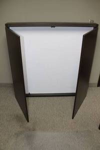 lot 33 image: Free-Standing Dry-Erase Enclosed Cabinet with Folding Doors