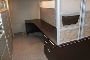 lot 37 image: L-Shaped Espresso Corner Unit with Laminate Finish