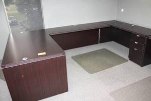 lot 63 image: Three desk Modules and Hanging File Module