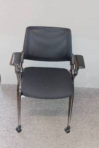 lot 15 image: Mesh Back Nesting Chair with Flip Seat