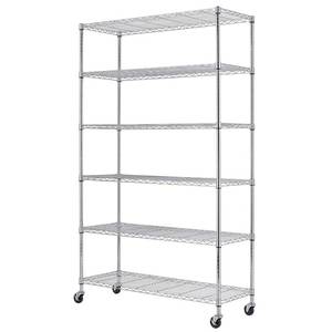 lot 120 image: 6-Tier Heavy-duty Commercial Utility Storage Unit with Locking Wheels