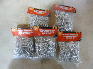 lot 127 image: 5 Packs of PTC Aluminum Head Steel Mandrel Rivets
