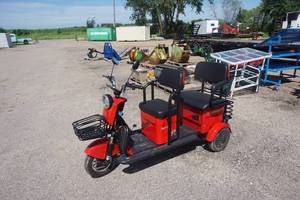 lot 26 image: Brand New Meco Model M-3 EDK Leopard Electric Cart