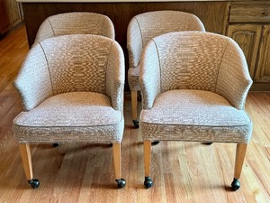 lot 18 image: Set of Four Lovely Upholstered Club Style Chairs
