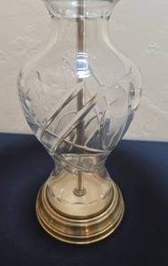 lot 63 image: Glass and Brass-Based Table Lamp