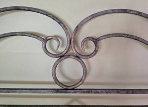 lot 68 image: Unique Distressed Metal Headboard