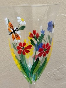 lot 73 image: Two Lolita Hand Painted Wine Glasses and Other Painted Wine Glasses