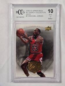 lot 3 image: 2009-10 Upper Deck MJ Legacy Collection Gold Michael Jordan Card #13 - BCCG Graded 10 Mint